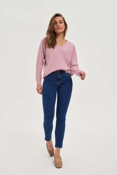 Jeansy rurki granatowe