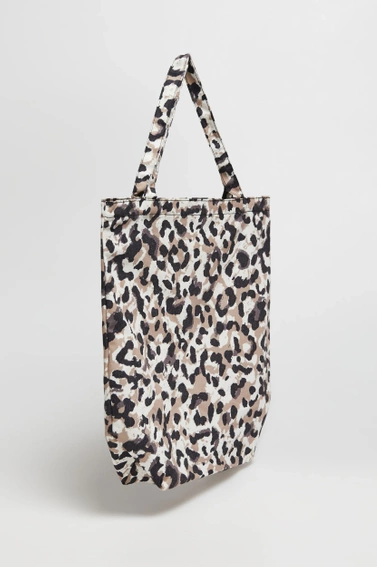 Bawełniana torba w zwierzęcy wzór beżowa