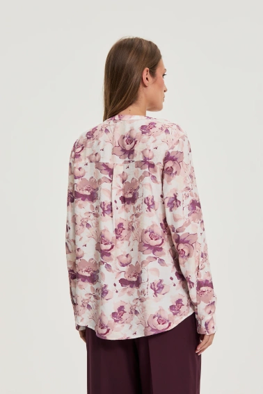 Koszula w kwiaty ecru