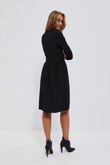 Sukienka z paskiem czarna damska