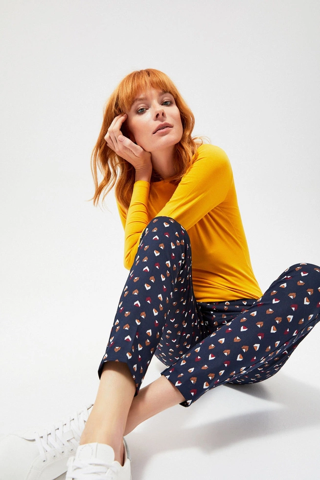 Spodnie z nadrukiem granatowe