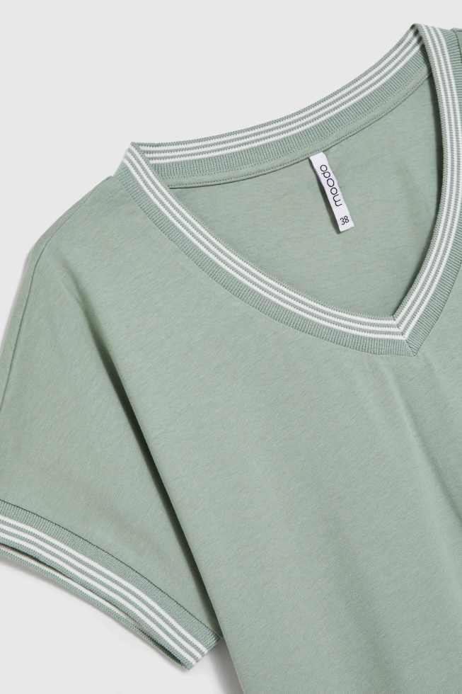 Bluzka z bawełny oliwkowa