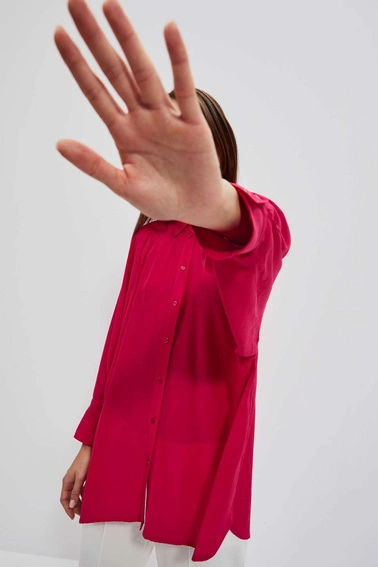 Koszula z bufiastymi rękawami czerwona