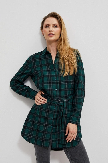 Koszula w kratę szmaragdowa