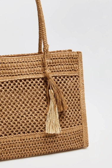 Torebka plażowa beżowa