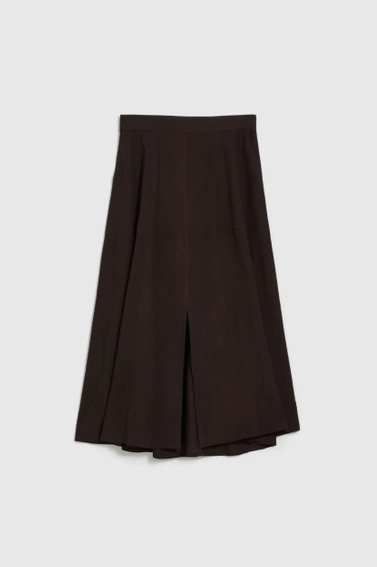 Spódnica z rozcięciem brązowa