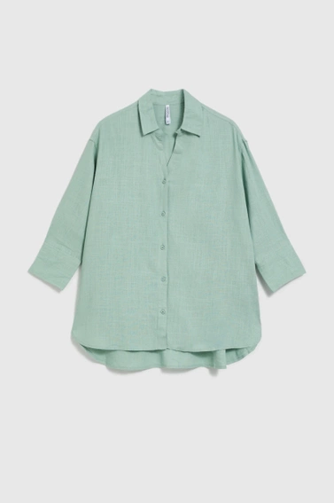 Lniana koszula oliwkowa