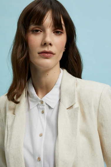 Lniana marynarka beżowa