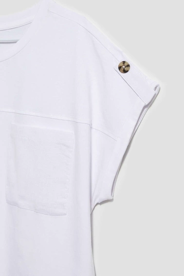 T-shirt z kieszonką biały