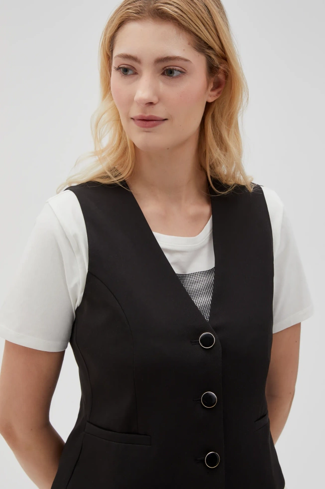 Garniturowa kamizelka czarna
