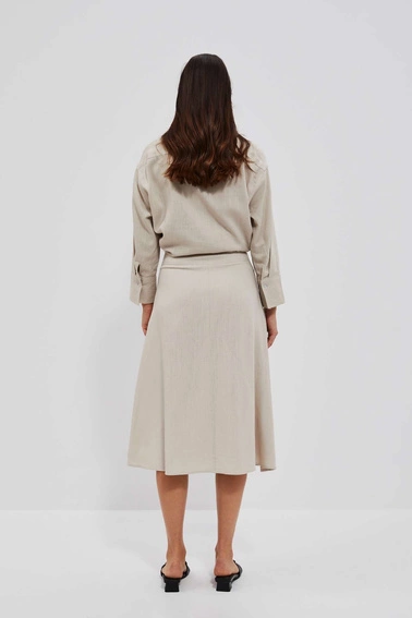 Spódnica z rozcięciem ciemnobeżowa