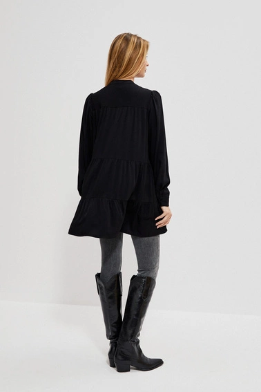 Koszula z falbaną czarna