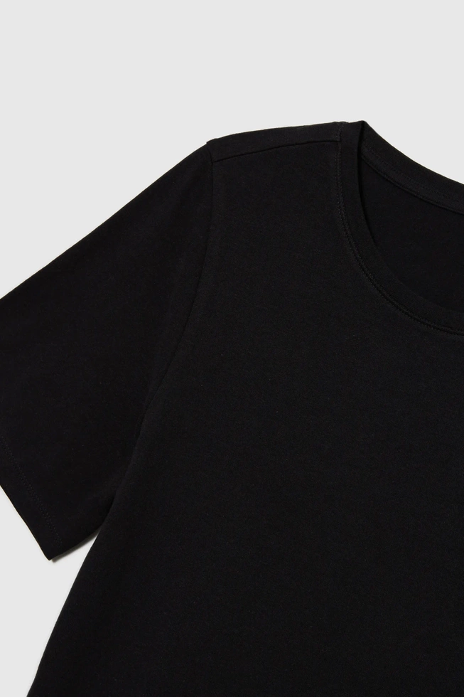 Gładki bawełniany t-shirt czarny