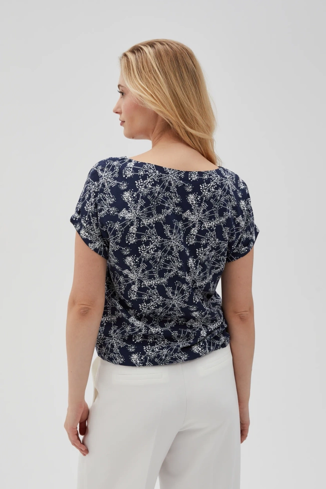 Koszula z wiskozy granatowa