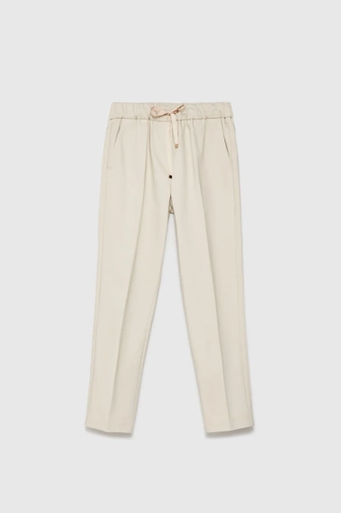 Spodnie z prostymi nogawkami w kant beżowe