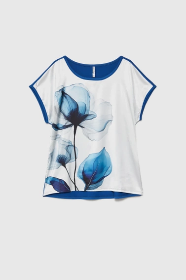 Bluzka z nadrukiem błękitna