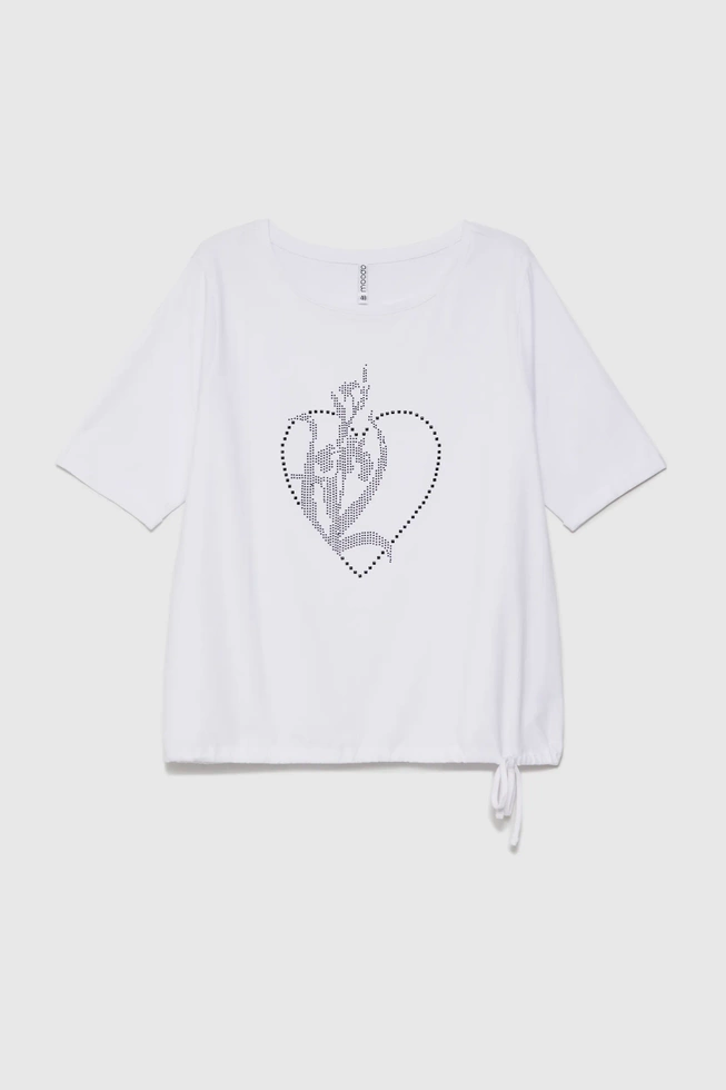 T-shirt z ozdobną aplikacją biały