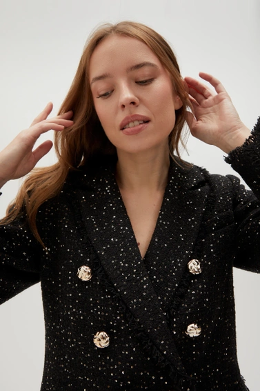 Marynarka z ozdobnymi guzikami czarna