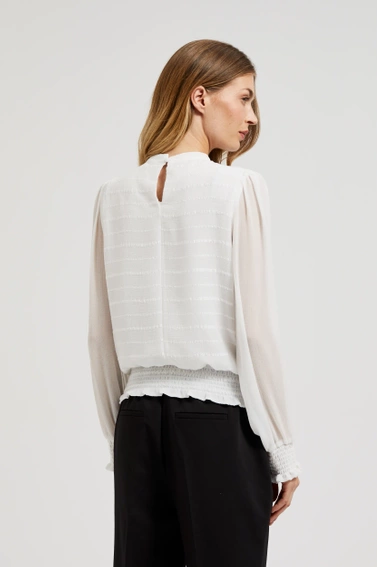 Elegancka koszula z bufiastymi rękawami biała