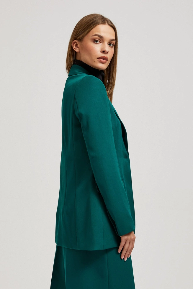 Jednorzędowa marynarka szmaragdowa