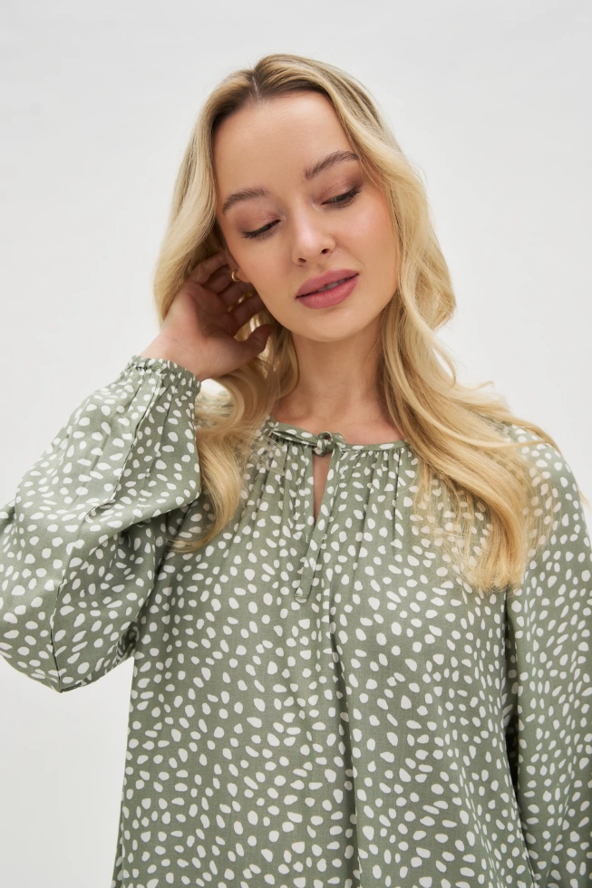 Wiskozowa sukienka oliwkowa