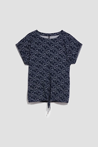 Koszula z printem granatowa