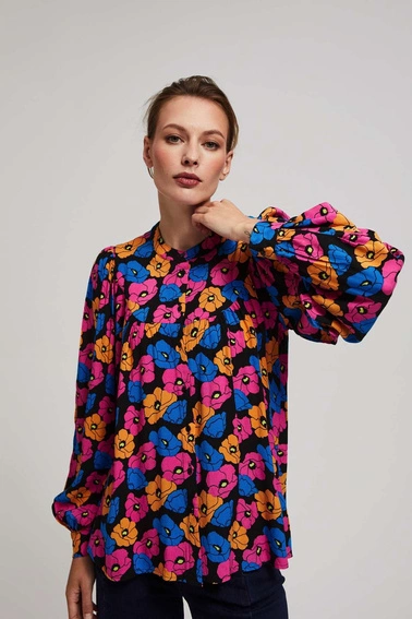 Koszula w kwiaty czarna