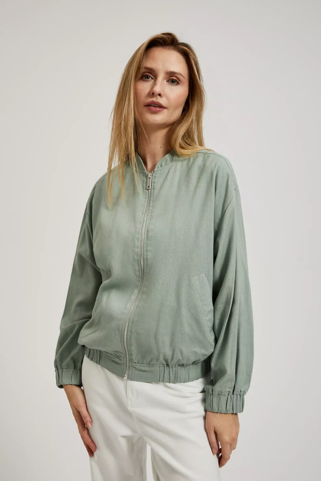 Kurtka bomberka zapinana na zamek oliwkowa