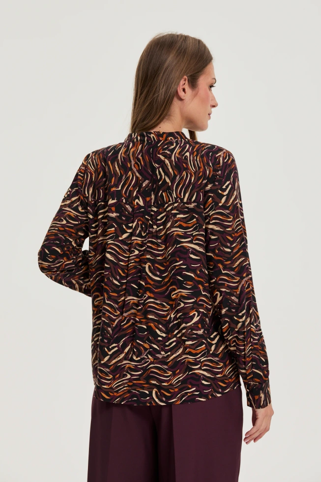 Koszula z wiskozy brązowa