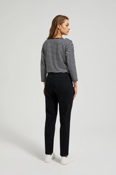 Gładkie jeansy boyfriend czarne