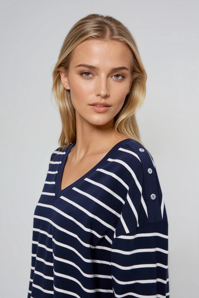 Bluza w paski granatowa