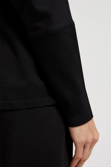 Bluzka z printem w kolorze srebrnym czarna