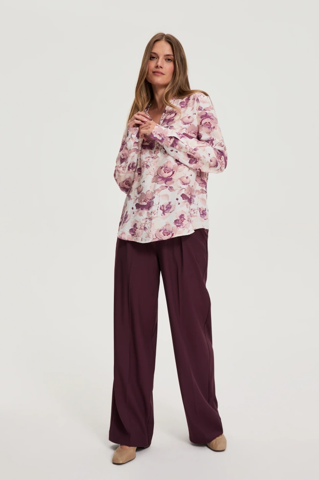 Koszula w kwiaty ecru