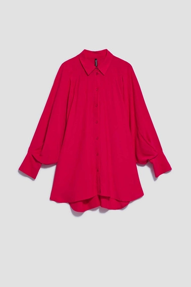 Koszula z bufiastymi rękawami czerwona