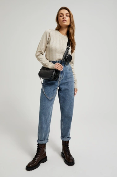 Podwójna torebka z efektem wężowej skóry czarna