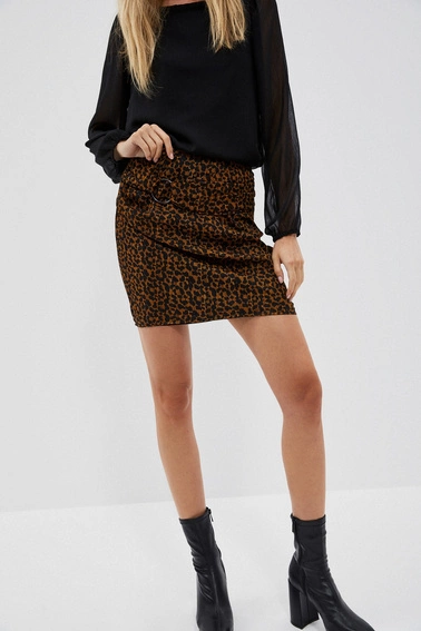 Spódnica z printem i metaliczną nitką