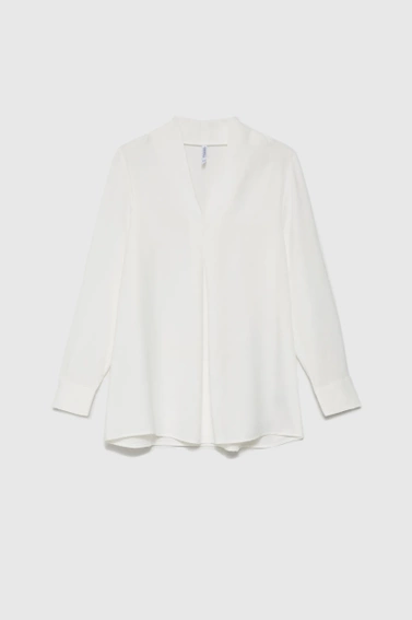 Elegancka koszula z gładkiego materiału biała