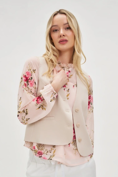 Elegancka kamizelka beżowa