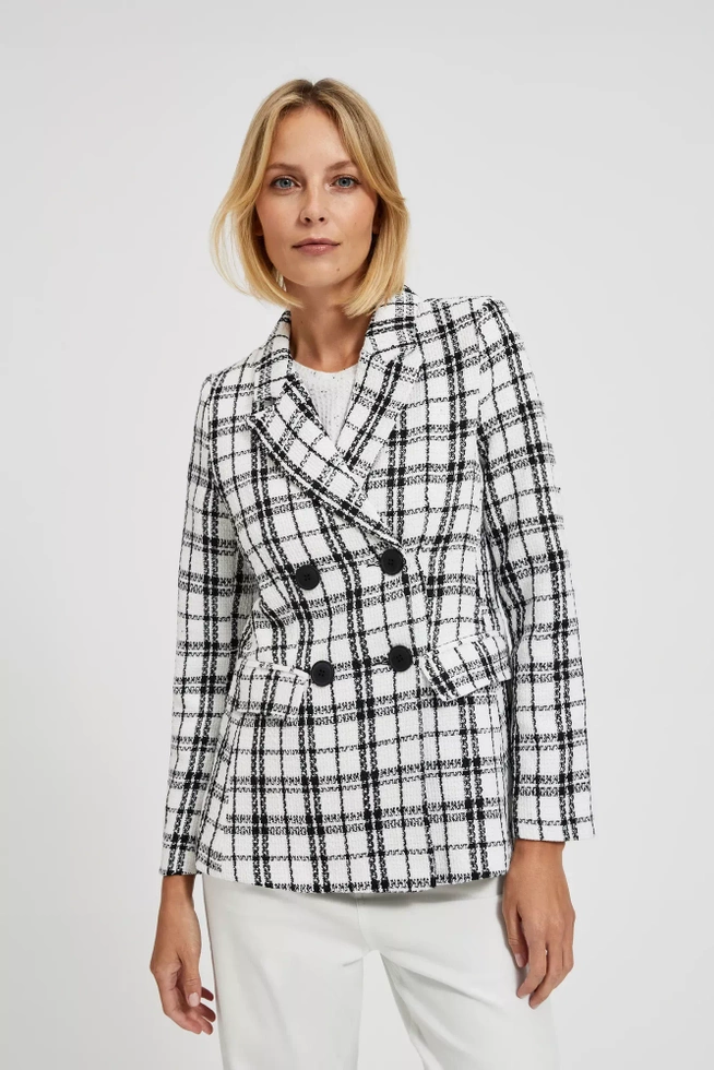 Dwurzędowa marynarka czarno-biała