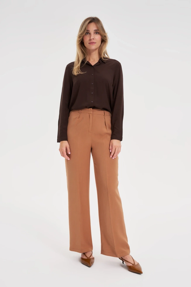 Wiskozowa koszula brązowa