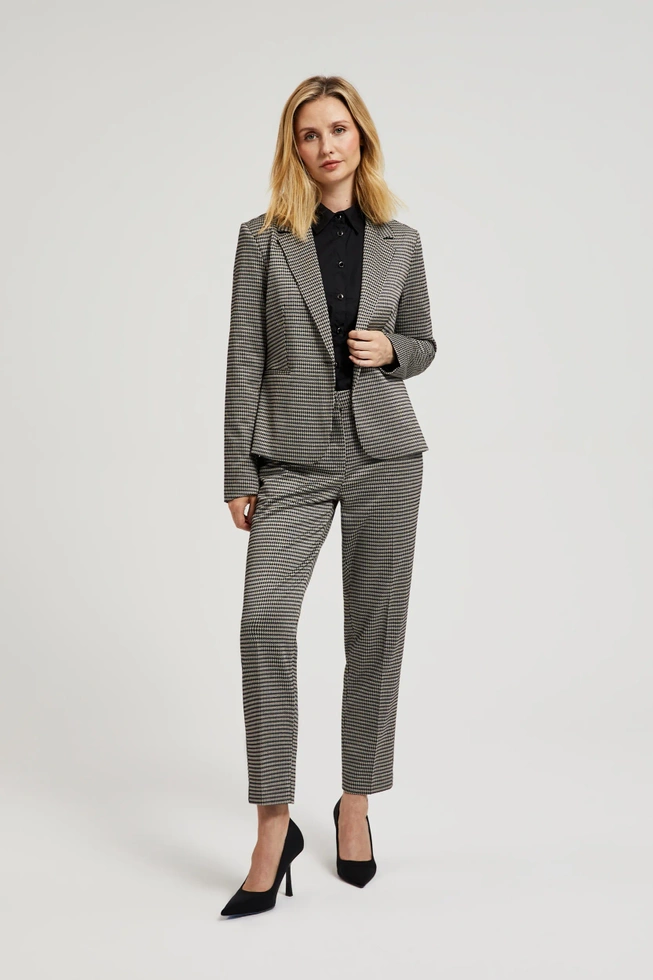 Garnitur w pepitkę beżowy