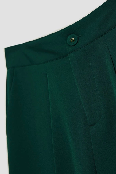 Spodnie z szerokimi nogawkami szmaragdowe