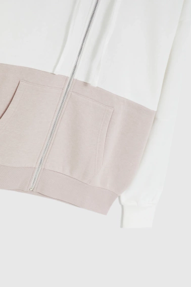 Bluza zapinana na zamek beżowa