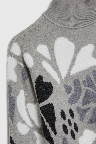 Sweter z golfem szary