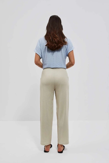 Spodnie z prostą nogawką piaskowe