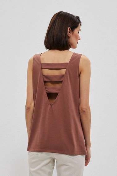 Koszulka z metalicznym nadrukiem czekoladowa