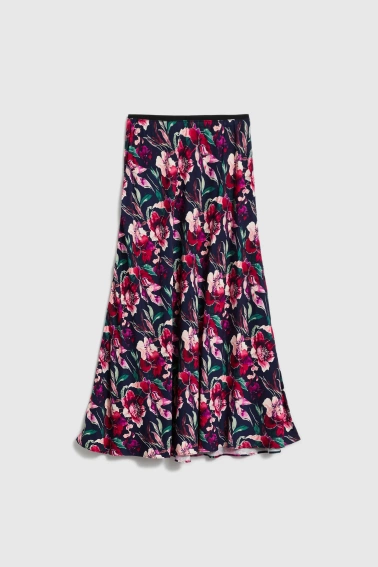 Spódnica w kwiaty granatowa 