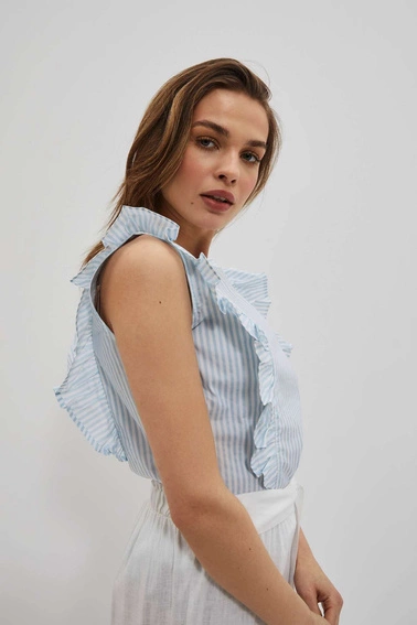 Koszula w paski z falbaną 