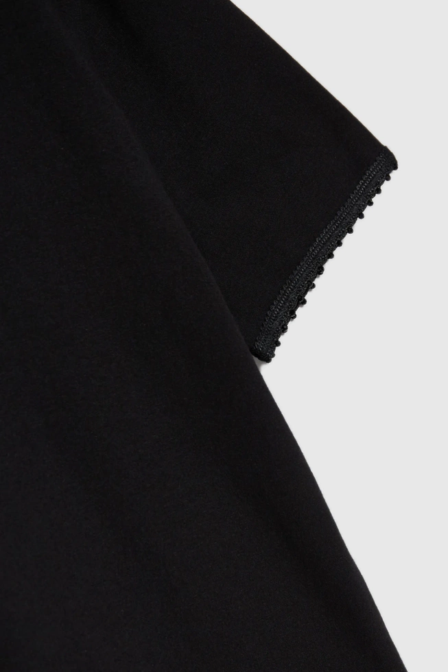 Bluzka z koralikami na rękawach czarna