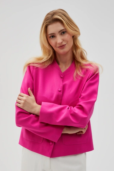 Kurtka zapinana na guziki fuksjowa